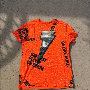 Jordan Orange Graphic Tee with Black Accents